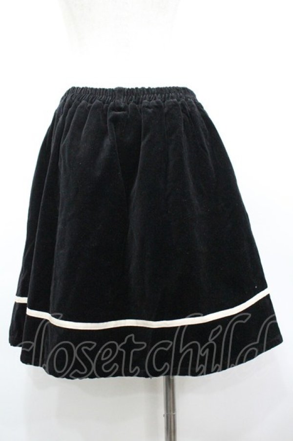 画像3: Fi.n.t / ラインテープベロアスカート F 黒×ベージュ I-26-03-14-075-CA-SK-TE-ZI (3)