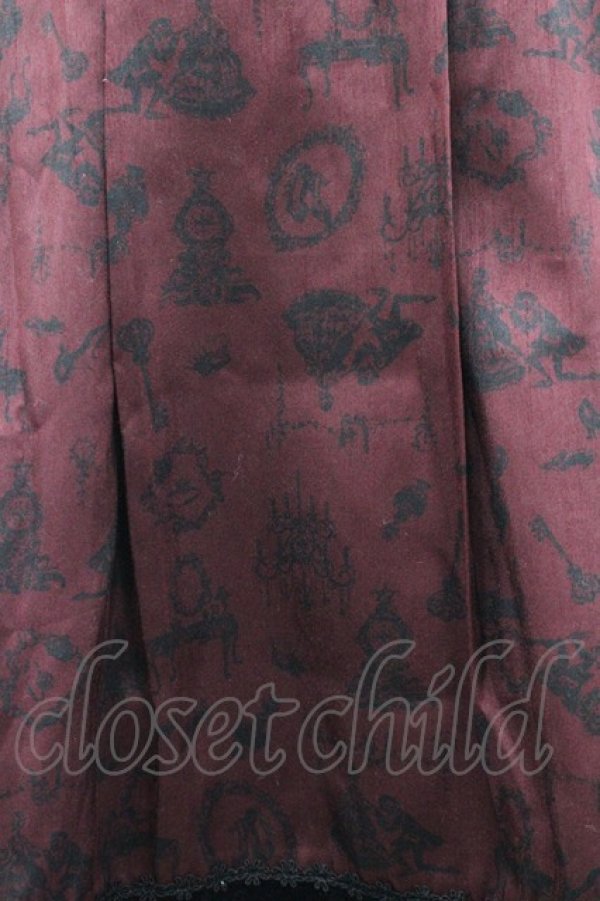 画像3: axes femme / シンデレラ風プリントスカート M ワイン I-26-03-14-076-AX-SK-TE-ZI (3)