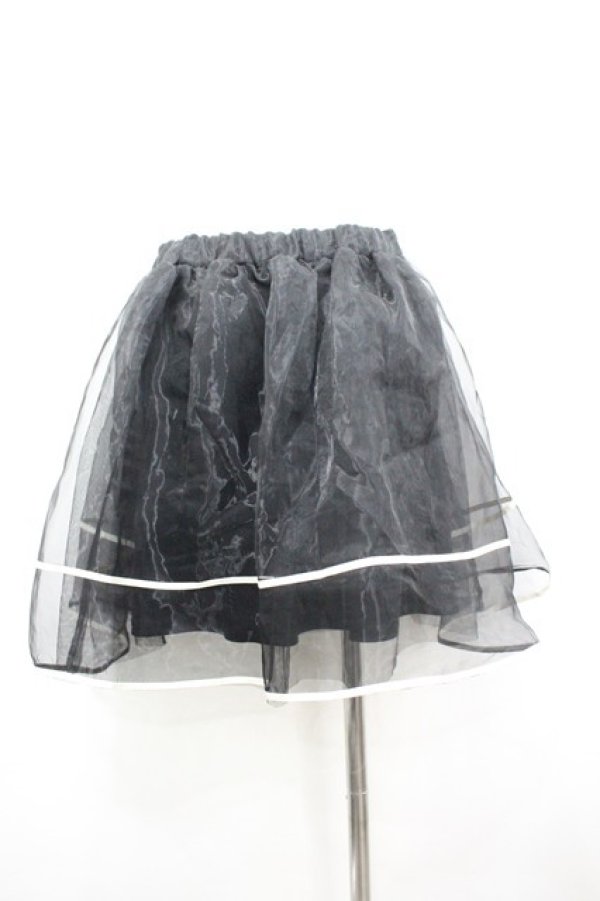 画像2: an another angelus / 裾ライン オーガンジー重ねスカート F 黒 I-26-03-14-078-CA-SK-TE-ZI (2)