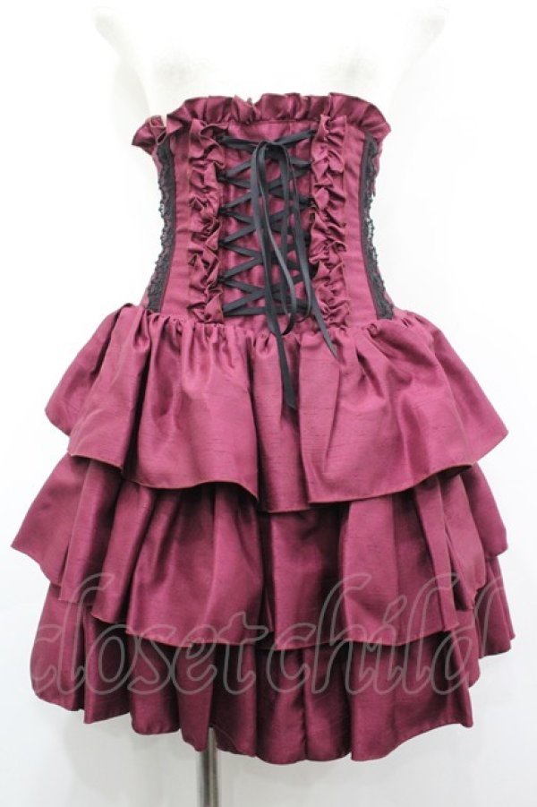 画像1: ATELIER PIERROT / 3段ミニコルセットスカート  ワイン I-26-03-14-081-EL-SK-TE-ZI (1)