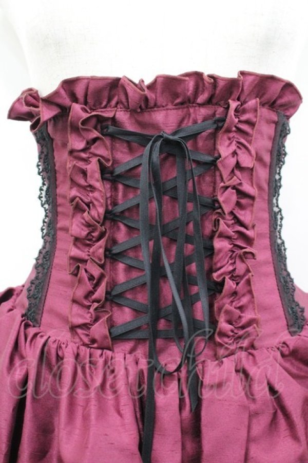 画像2: ATELIER PIERROT / 3段ミニコルセットスカート  ワイン I-26-03-14-081-EL-SK-TE-ZI (2)