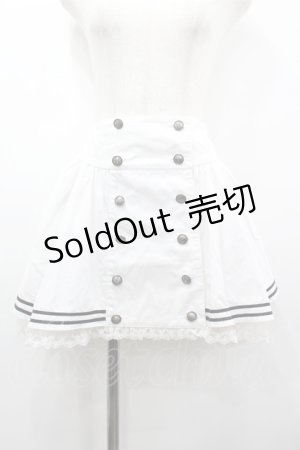 画像: PUTUMAYO / ダブルボタン裾ラインスカート  白 I-26-03-14-082-PT-SK-TE-ZI