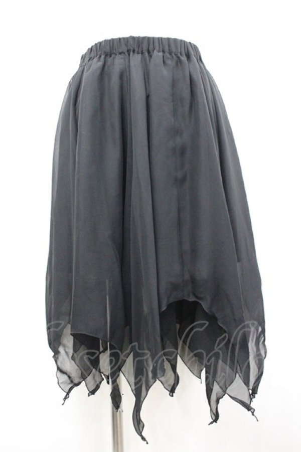 画像1: BPN / イレギュラーシフォンスカート M 黒 I-26-03-14-083-GO-BL-TE-ZI (1)