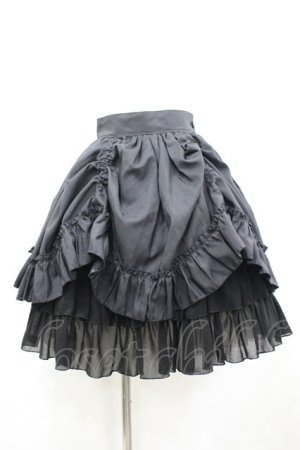 画像: ATELIER PIERROT / バッスルスカート  黒 I-26-03-14-085-EL-SK-TE-ZI