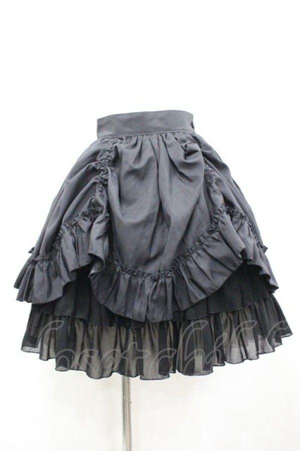 画像1: ATELIER PIERROT / バッスルスカート  黒 I-26-03-14-085-EL-SK-TE-ZI (1)