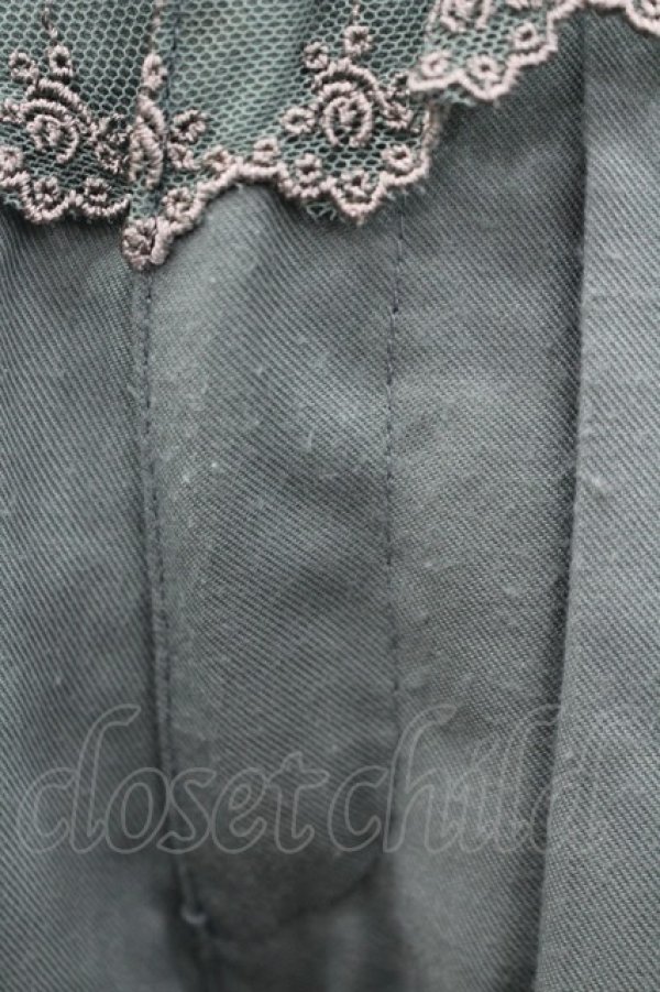 画像2: axes femme / 裾スカラップ刺繍プリーツキュロット M グリーン I-26-03-14-088-AX-PA-TE-ZI (2)