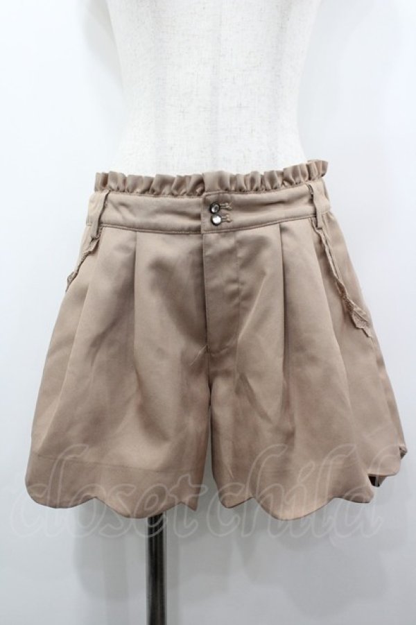 画像1: axes femme / スカラップショートパンツ M ベージュ I-26-03-14-089-AX-PA-TE-ZI (1)