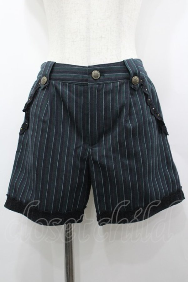 画像1: axes femme / ストライプショートパンツ M グリーン I-26-03-14-090-AX-PA-TE-ZI (1)
