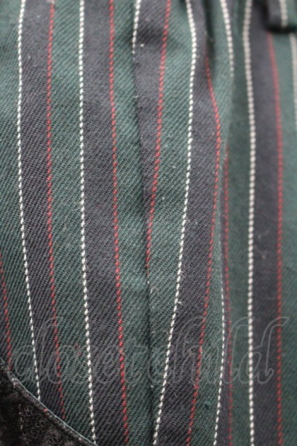 画像2: axes femme / ストライプショートパンツ M グリーン I-26-03-14-090-AX-PA-TE-ZI (2)