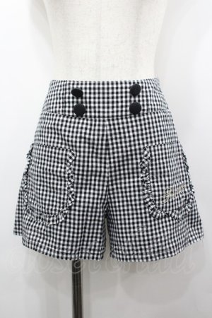 画像: Fi.n.t / フリルポケットギンガムチェックショートパンツ F 黒×白 I-26-03-14-094-CA-SK-TE-ZI
