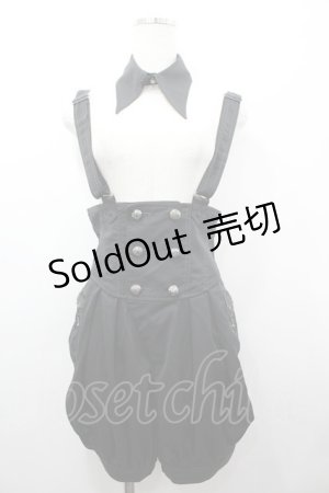 画像: ALGONQUINS / サスペンダーバルーンパンツ F 黒 I-26-03-14-095-AL-PA-TE-ZI