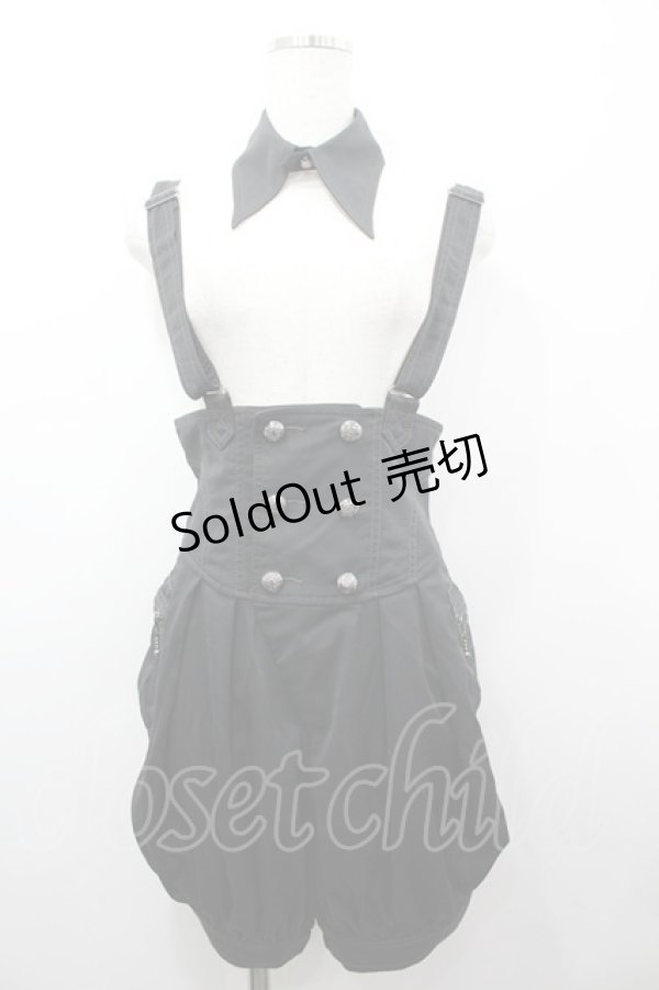 画像1: ALGONQUINS / サスペンダーバルーンパンツ F 黒 I-26-03-14-095-AL-PA-TE-ZI (1)