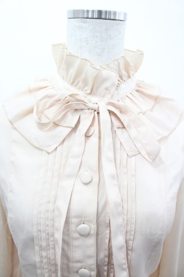 画像3: metamorphose / フリルスタンドカラーブラウス  ベージュ I-26-03-14-001-ME-BL-TE-ZI (3)