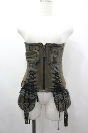 画像: Qutie Frash / ミリタリーコルセット  カーキ I-26-03-14-101-QU-ZA-SA-ZI