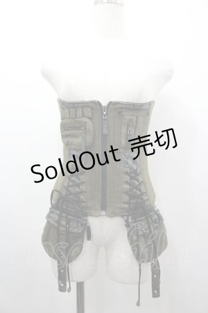 画像: Qutie Frash / ミリタリーコルセット  カーキ I-26-03-14-101-QU-ZA-SA-ZI