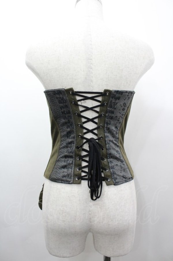 画像2: Qutie Frash / ミリタリーコルセット  カーキ I-26-03-14-101-QU-ZA-SA-ZI (2)