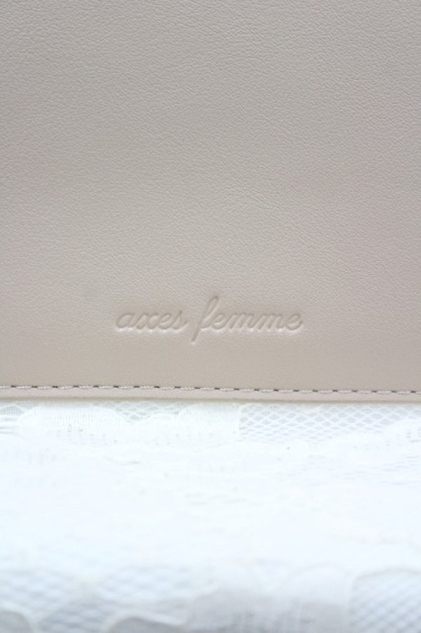 画像2: axes femme / A4レーススクエアトート  アイボリー I-26-03-14-103-AX-BG-HR-ZI (2)