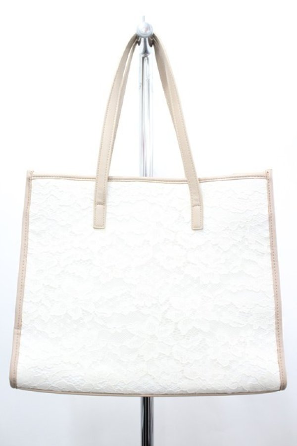 画像3: axes femme / A4レーススクエアトート  アイボリー I-26-03-14-103-AX-BG-HR-ZI (3)