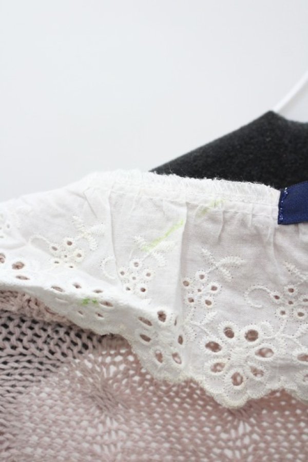 画像2: an another angelus / レースニットストール  ピンクＸ白 I-26-03-14-105-CA-TO-SA-ZI (2)