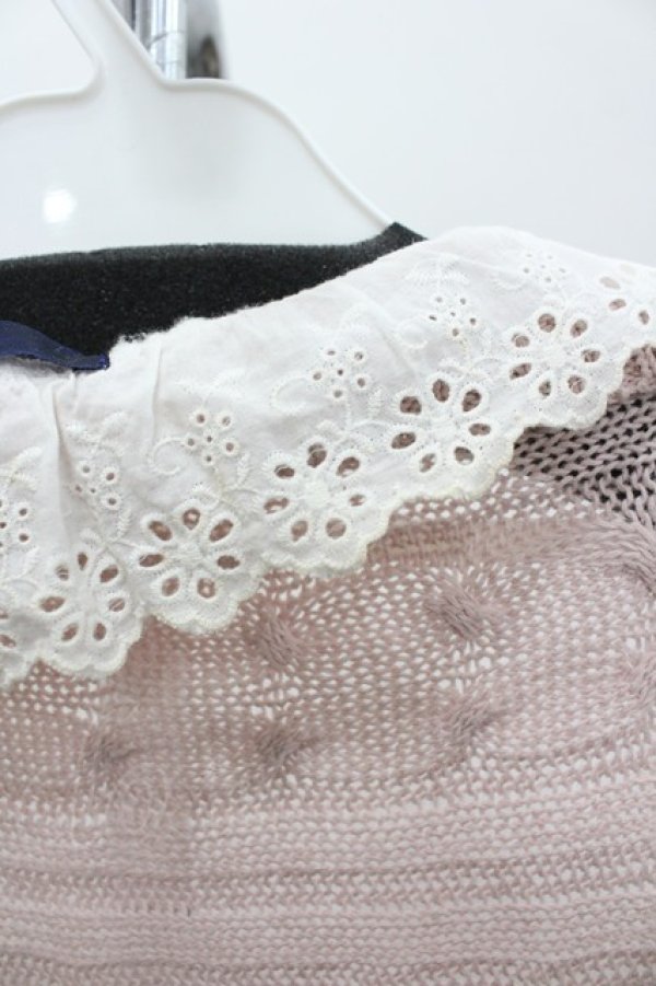 画像3: an another angelus / レースニットストール  ピンクＸ白 I-26-03-14-105-CA-TO-SA-ZI (3)