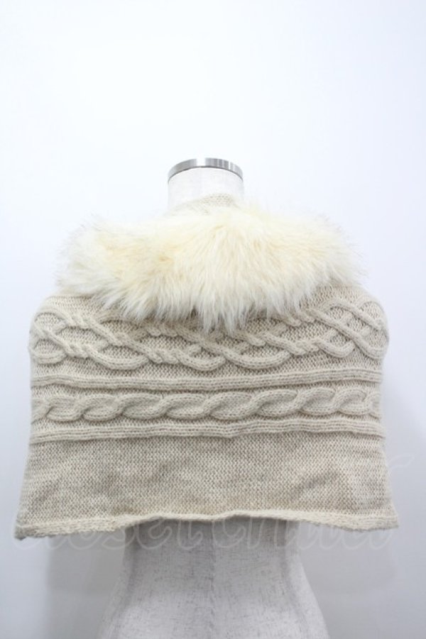 画像2: axes femme / ファー付ニットスヌード  ベージュ I-26-03-14-106-AX-ZA-HR-ZI (2)