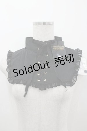 画像: ATELIER PIERROT / 編上げ付け襟  黒 I-26-03-14-109-EL-ZA-TE-ZI