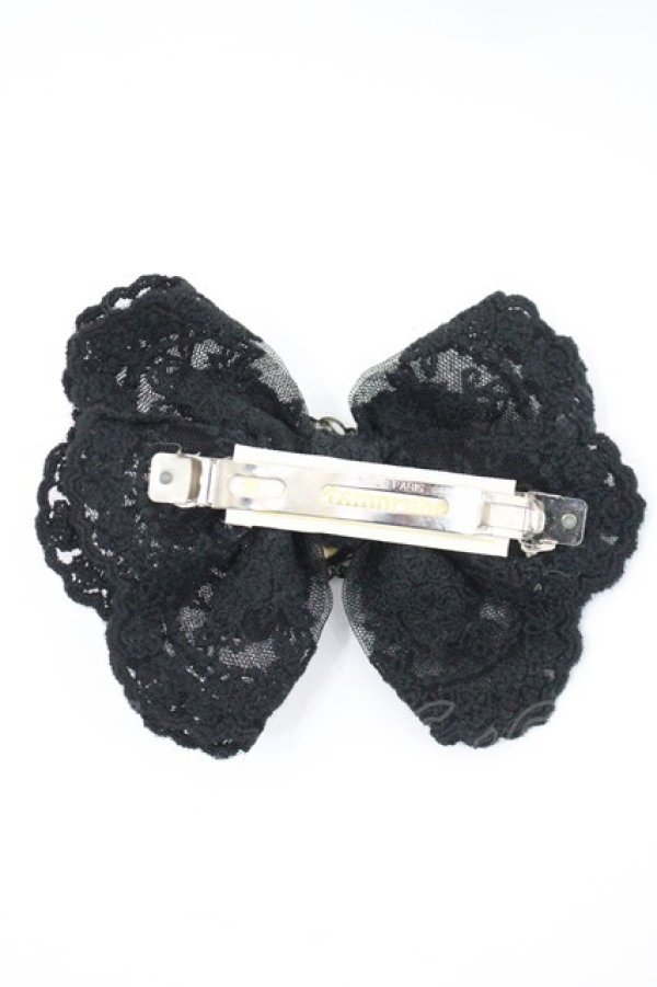 画像3: metamorphose / スワンカメオレースリボンバレッタ  黒 I-26-03-14-119-ME-AC-TE-ZI (3)