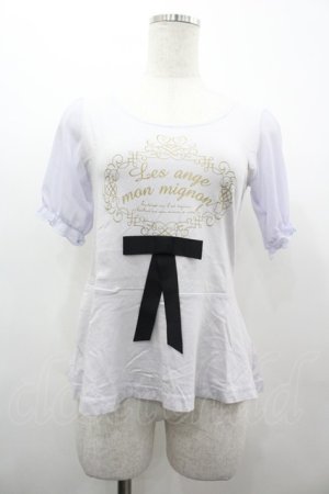 画像: Fi.n.t / 袖シフォンプリントTシャツ F ブルーグレー I-26-03-14-012-CA-TS-TE-ZI