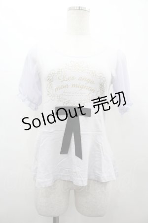 画像: Fi.n.t / 袖シフォンプリントTシャツ F ブルーグレー I-26-03-14-012-CA-TS-TE-ZI