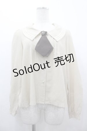 画像: Fi.n.t / タイ付きライン衿ブラウス F ベージュ I-26-03-14-002-CA-BL-TE-ZI