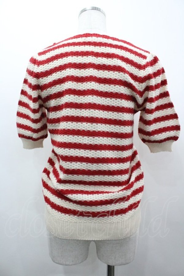 画像2: Fi.n.t / ボーダーカーディガン  赤×オフ I-26-03-14-015-CA-TO-TE-ZI (2)