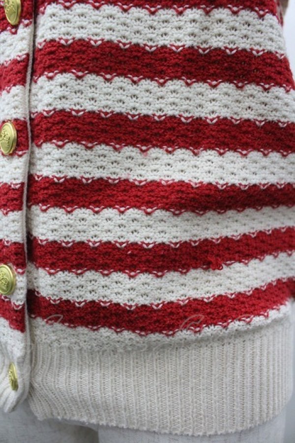 画像3: Fi.n.t / ボーダーカーディガン  赤×オフ I-26-03-14-015-CA-TO-TE-ZI (3)