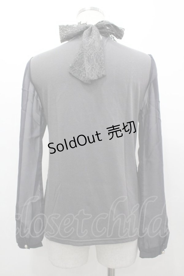 画像2: axes femme / 異素材使いブラウス風プルオーバー M グレー I-26-03-14-017-AX-TO-TE-ZI (2)