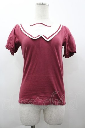 画像: Fi.n.t / セーラー襟半袖カットソー  赤Ｘ白 I-26-03-14-018-CA-TO-SA-ZI