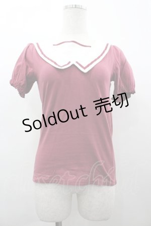 画像: Fi.n.t / セーラー襟半袖カットソー  赤Ｘ白 I-26-03-14-018-CA-TO-SA-ZI