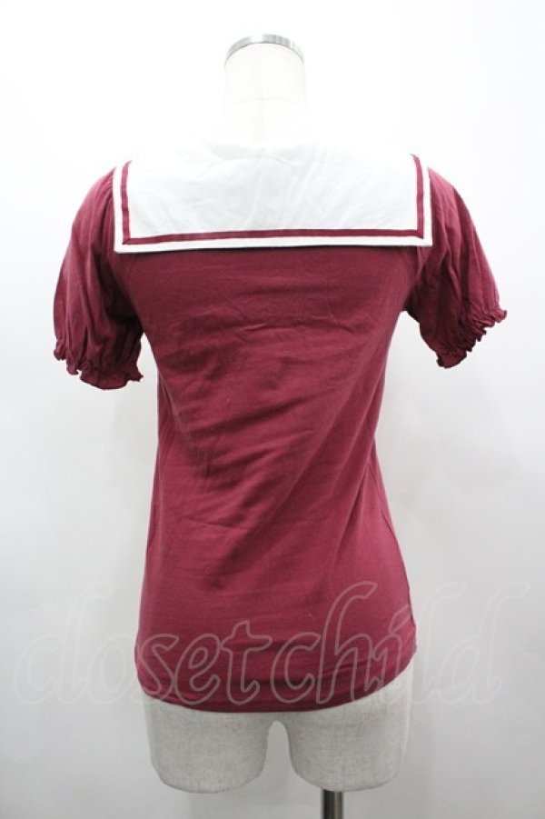 画像2: Fi.n.t / セーラー襟半袖カットソー  赤Ｘ白 I-26-03-14-018-CA-TO-SA-ZI (2)