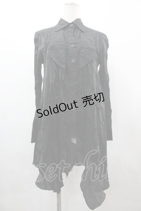 画像1: ATELIER PIERROT / ラメチュールジャケット重ね風ブラウス  黒 I-26-03-14-019-EL-BL-SA-ZI (1)