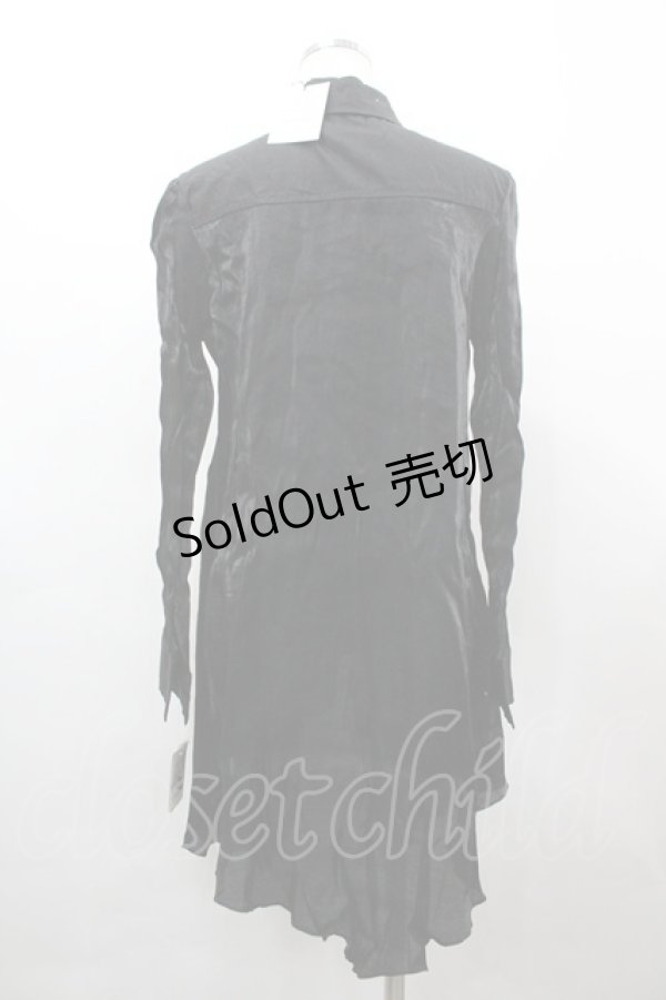 画像2: ATELIER PIERROT / ラメチュールジャケット重ね風ブラウス  黒 I-26-03-14-019-EL-BL-SA-ZI (2)