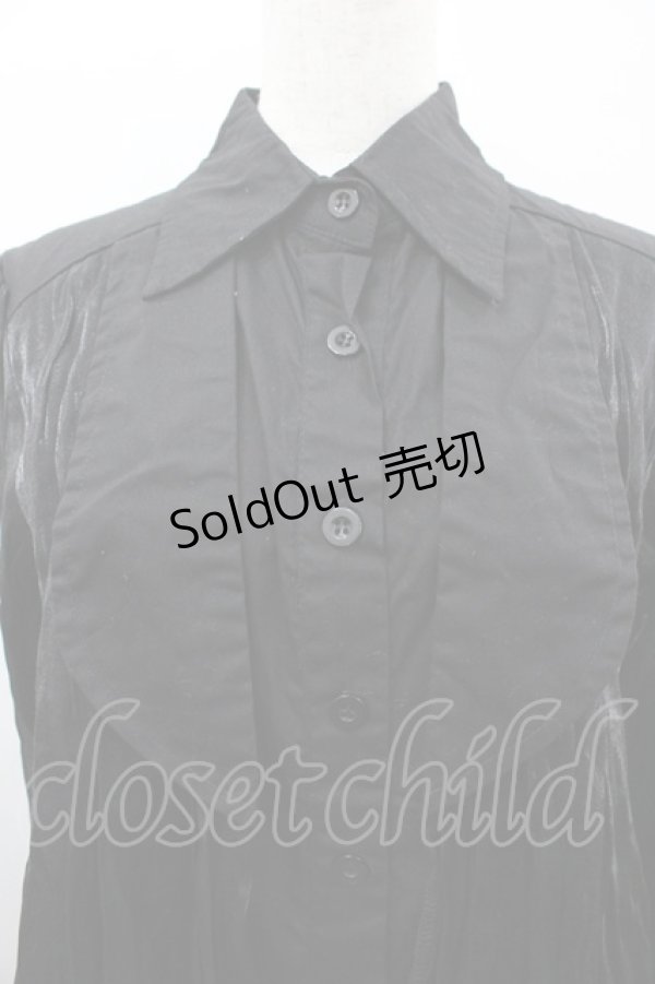 画像3: ATELIER PIERROT / ラメチュールジャケット重ね風ブラウス  黒 I-26-03-14-019-EL-BL-SA-ZI (3)