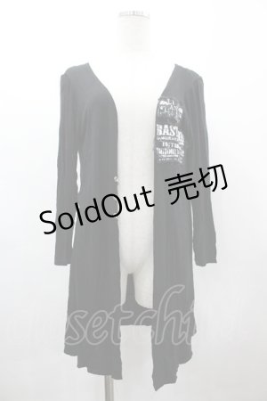 画像: SEXPOT TOKYO / ガーゼワッペンリブカーディガン  黒 I-26-03-14-023-PU-TO-TE-ZI