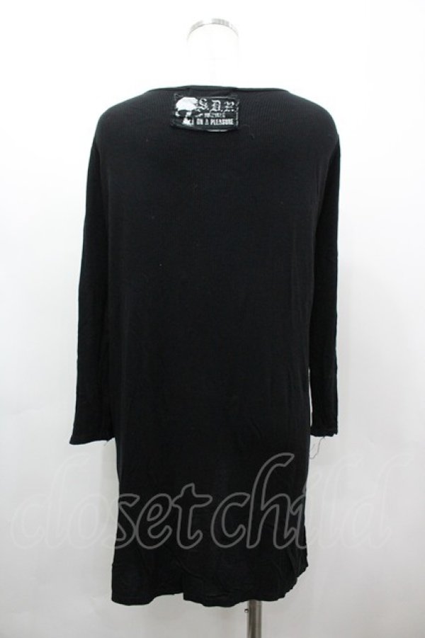 画像2: SEXPOT TOKYO / ガーゼワッペンリブカーディガン  黒 I-26-03-14-023-PU-TO-TE-ZI (2)