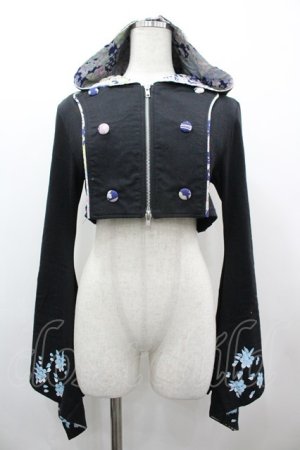 画像: gouk / 振袖ナポレオンボレロパーカー  黒 I-26-03-14-025-GO-TO-TE-ZI