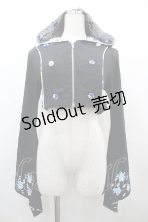 画像: gouk / 振袖ナポレオンボレロパーカー  黒 I-26-03-14-025-GO-TO-TE-ZI
