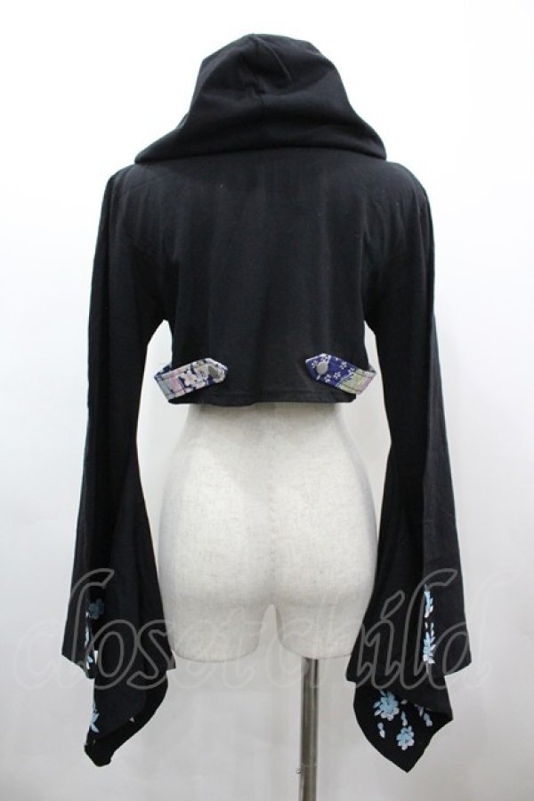 画像2: gouk / 振袖ナポレオンボレロパーカー  黒 I-26-03-14-025-GO-TO-TE-ZI (2)