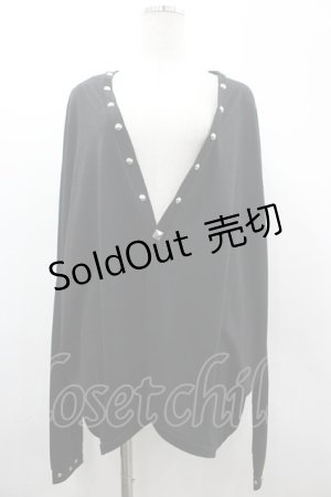 画像: SEX POT ReVeNGe / /スタッズロングカーディガン M 黒 I-26-03-14-027-SP-TO-TE-ZI