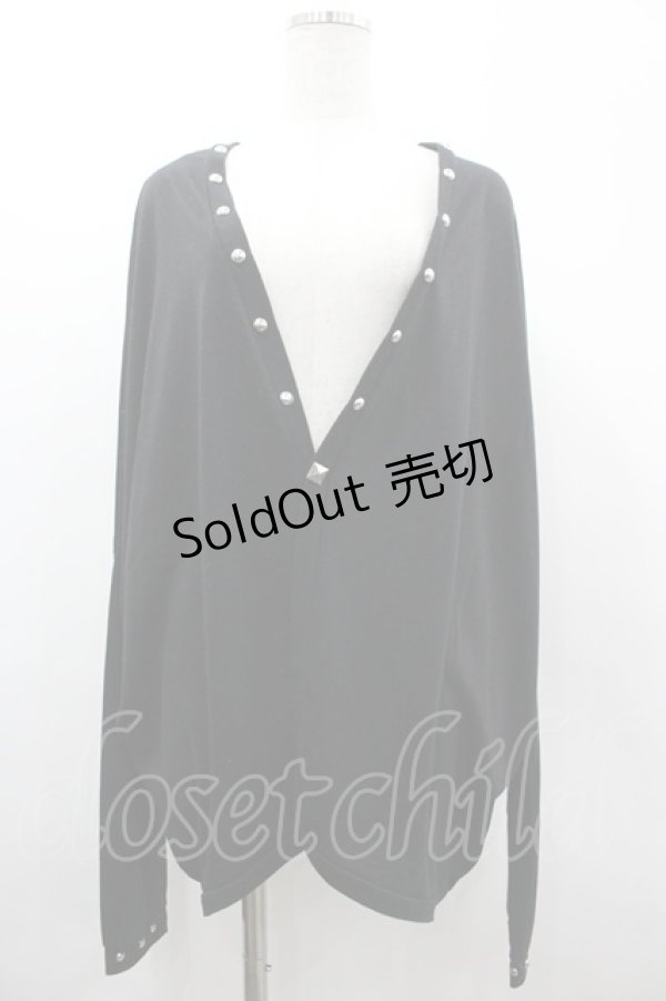 画像1: SEX POT ReVeNGe / /スタッズロングカーディガン M 黒 I-26-03-14-027-SP-TO-TE-ZI (1)