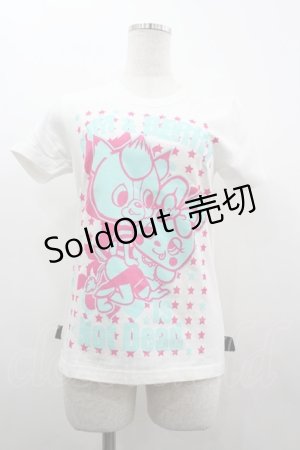 画像: SEX POT ReVeNGe / アニマル&スター総柄Tシャツ  白ＸピンクＸサックス I-26-03-14-029-SP-TO-SA-ZI