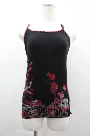 画像: gouk / 梅柄キャミソール  黒×赤 I-26-03-14-030-GO-TO-TE-ZI