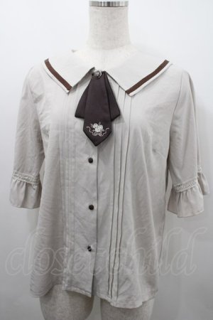 画像: axes femme / タイ付ブラウス  ベージュ I-26-03-16-001-AX-BL-SA-ZI