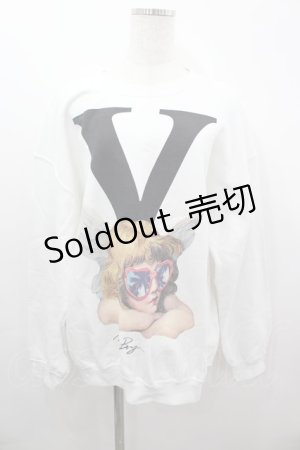 画像: MILKBOY / VALENTINE SUCKS スウェット  白Ｘ黒 I-26-03-16-033-MB-TO-SA-ZI